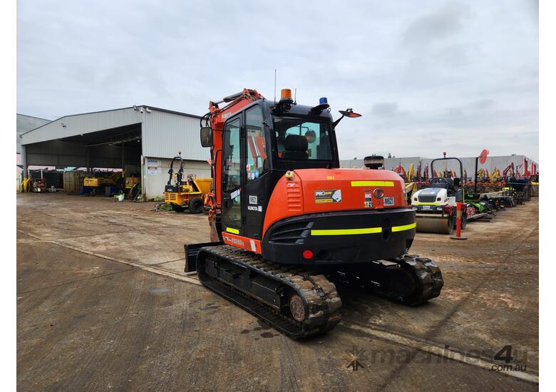 caption 2020 KUBOTA KX080 EXCAVATOR WITH FULL RAIL SPEC, RUBBER TRACKS AND LOW 1653 HOURS