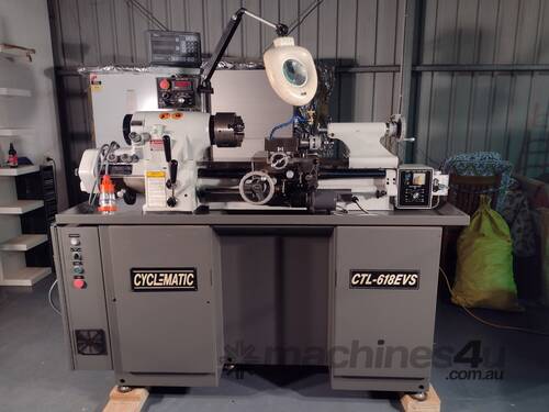 CYCLEMATIC  TOOLROOM LATHE  CTL-618EVS  (NEW)  with ATTACHMENTS