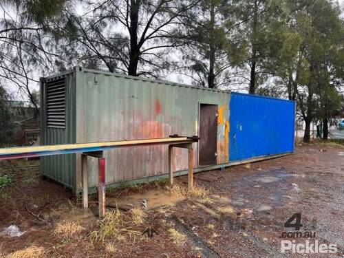 40ft Shipping Container Fitted With Side Entry, Shelving, Air Vents. Collection Via Appointment Only