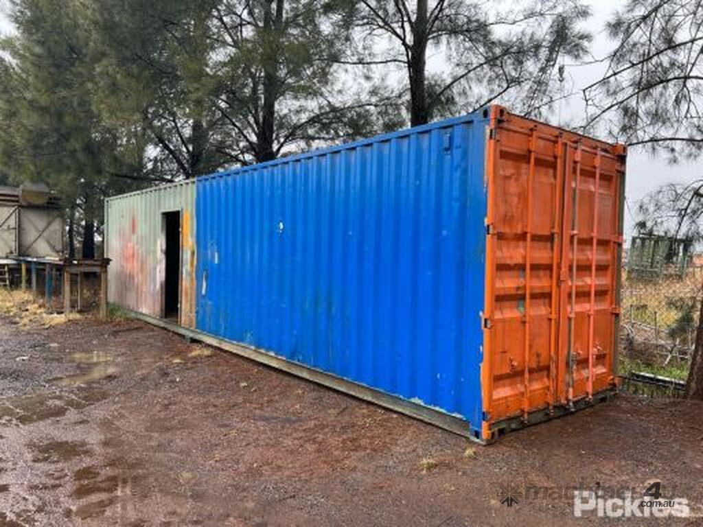Used 40ft Shipping Container Fitted With Side Entry Shelving Air Vents Collection Via