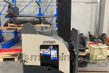 Crown narrow aisle rider reach forklift