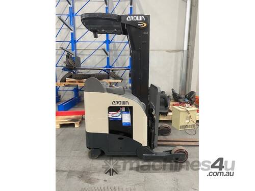 Crown narrow aisle rider reach forklift