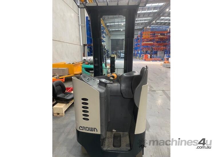 Crown narrow aisle rider reach forklift