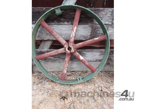 Vintage Steam Tractor Wheel [Green & maroon]