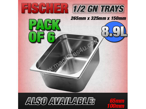 6 PACK OF 1/2 GASTRONORM TRAY 150MM