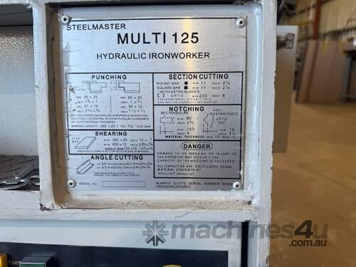 caption New Steelmaster Multi 125 Tonne Hydraulic Ironworker