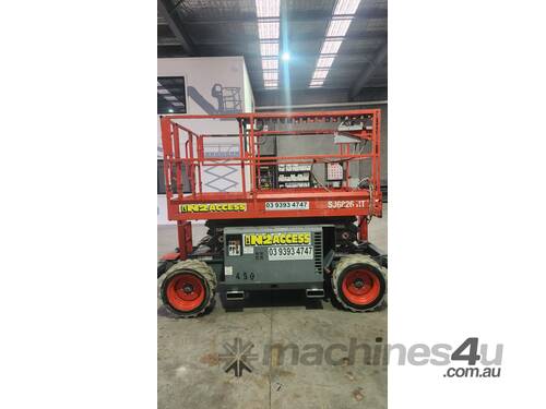 caption Skyjack SJ6826RT Rough Terrain Scissor Lift