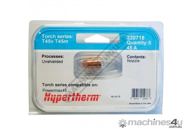 Hypertherm 45A Nozzle 220718 Powermax45 with T45v/T45m Torch (Does not suit 45XP) (Pack of 5)