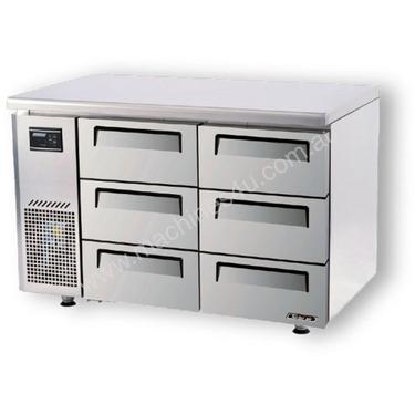 Turbo Air KUR12-3D-6 Drawer Under Counter Side Prep Table Refrigerator
