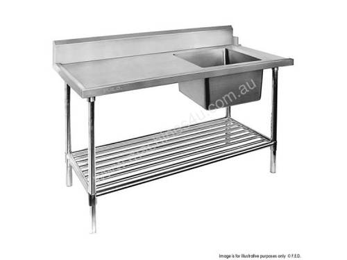 F.E.D. SSBD7-1800R Right Inlet Single Sink Dishwasher Bench