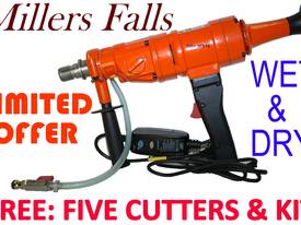 Concrete drill, stand + Free cutters MILLERS FALLS - picture0' - Click to enlarge
