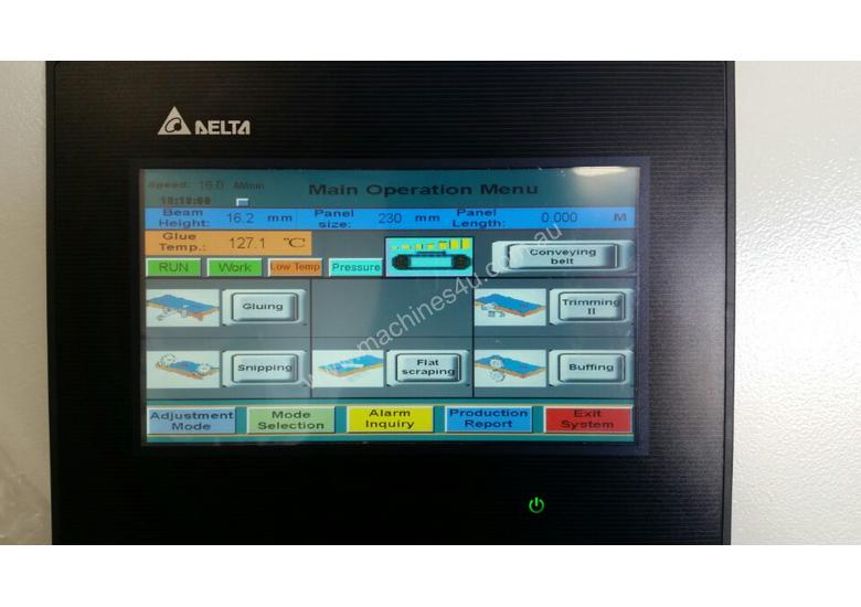 caption NANXING Auto Edgebander w/ Corner Rounding | NB5CJ | 16-24m/min, Touch Screen, Opt. Return Conveyor