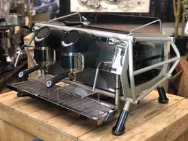 SAN REMO CAFE RACER 2 GROUP DEMO SILVER ESPRESSO COFFEE MACHINE - picture2' - Click to enlarge
