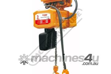 TECH0206-ET Electric Chain Hoist + Electric Trolley 2 Tonne x 6 Metre Lift Single Speed: 3m/min. Lif