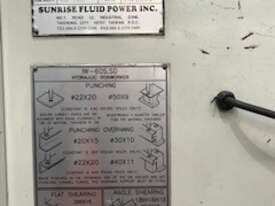 Sunrise Hydraulic 60-Ton Ironworker, Complete with Tooling - picture2' - Click to enlarge