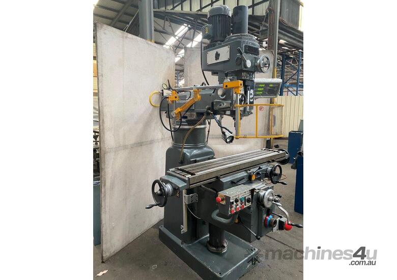 Used pacific Pacific FTV5 Milling Machine with DRO drawbar and lots of