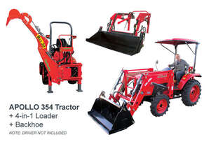APOLLO 35hp 4WD Diesel Tractor + FEL + Backhoe