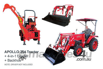 APOLLO 35hp 4WD Diesel Tractor + FEL + Backhoe
