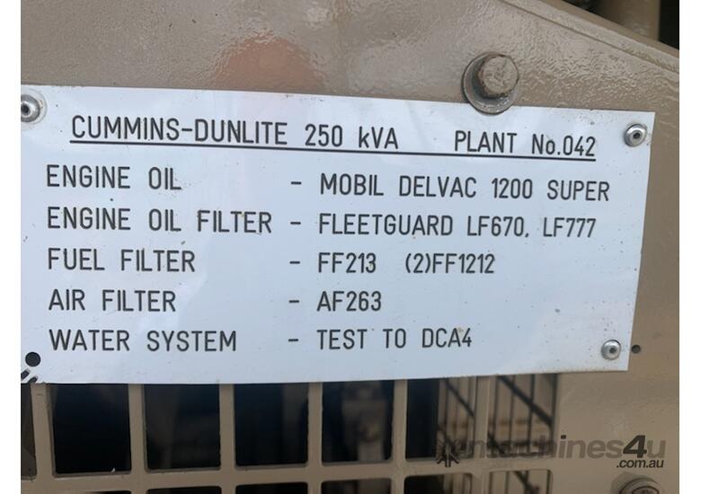 caption Cummins Genset Dunlite 245B 3CSE Model
