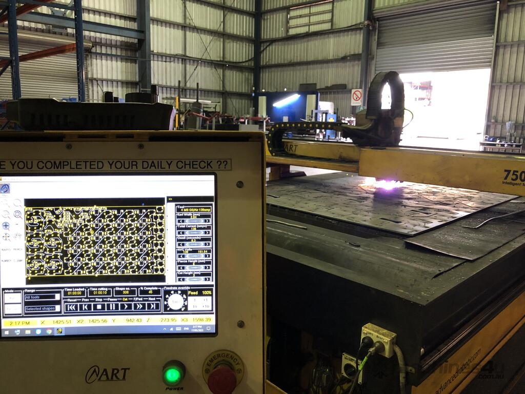 Used 2007 advanced robotic technology Plasma Cutter ART 7500HDP CNC ...