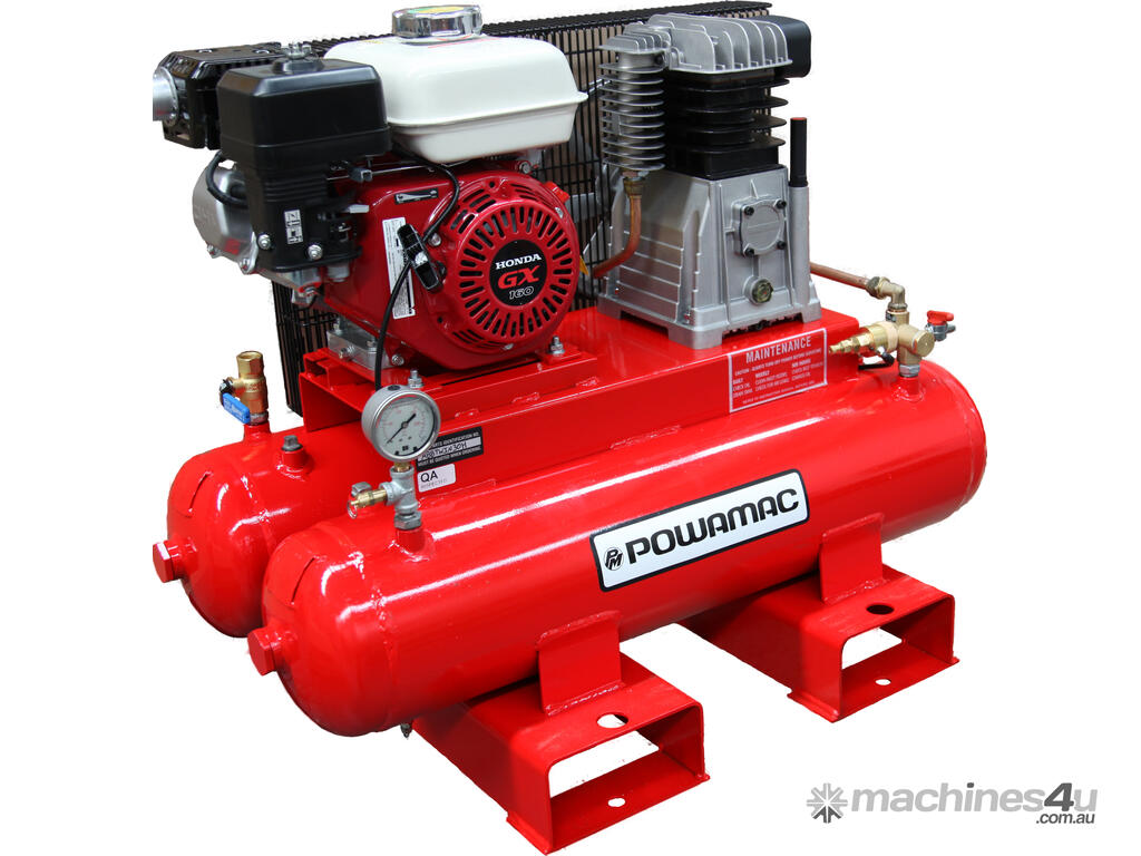 New Powamac Twin tank Tradies Air compressor 16 8cfm ideal for on the