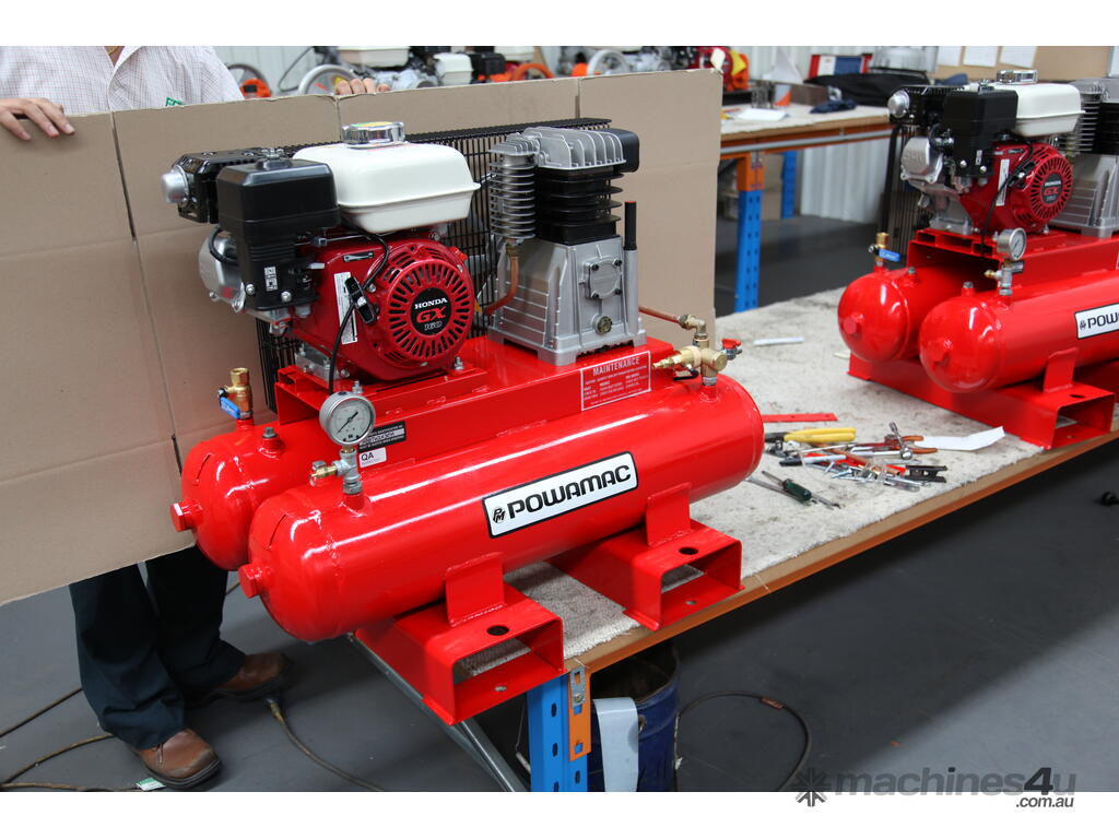 New Powamac Twin tank Tradies Air compressor 16 8cfm ideal for on the