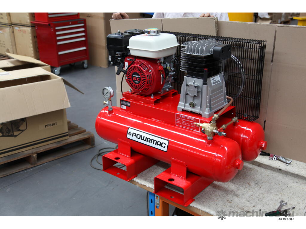 New Powamac Twin tank Tradies Air compressor 16 8cfm ideal for on the