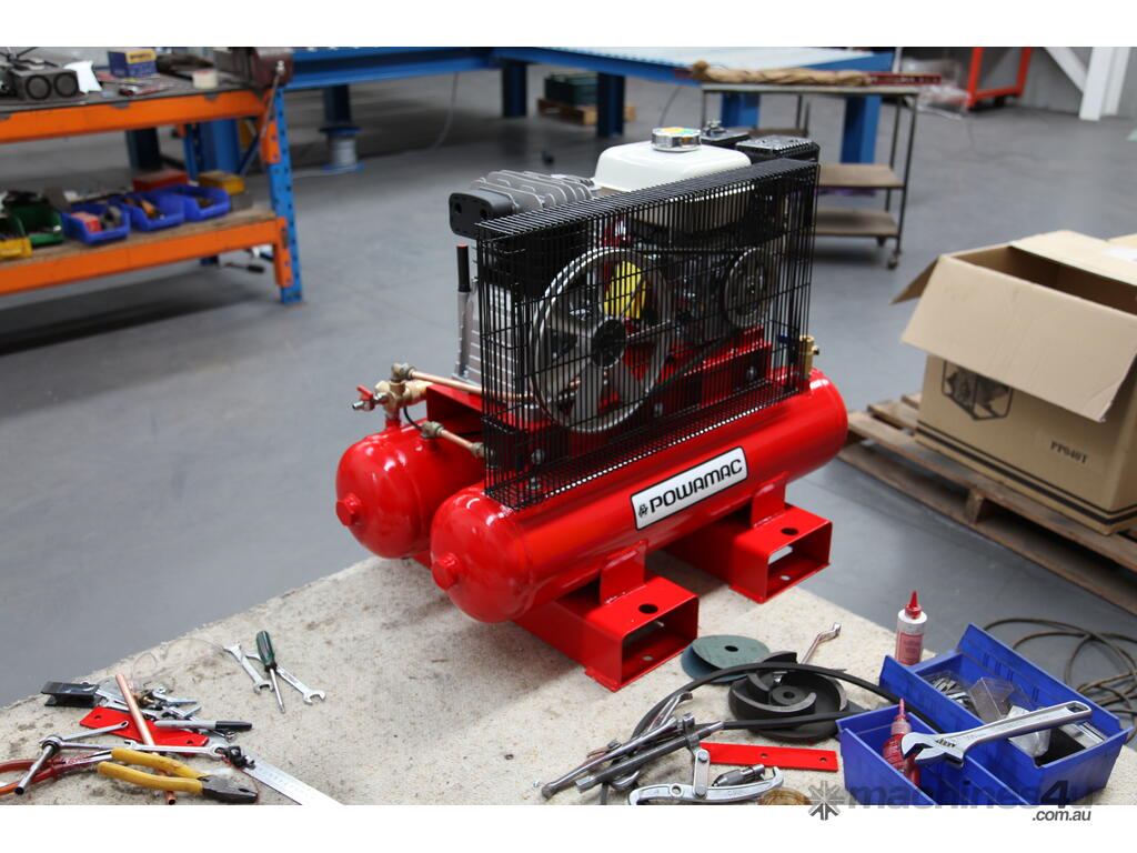 New Powamac Twin tank Tradies Air compressor 16 8cfm ideal for on the