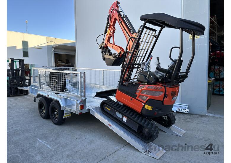 caption PACKAGE - XN17 1.7t + 8 ATTACHMENTS + 3.5T HYDRAULIC TIPPING TRAILER