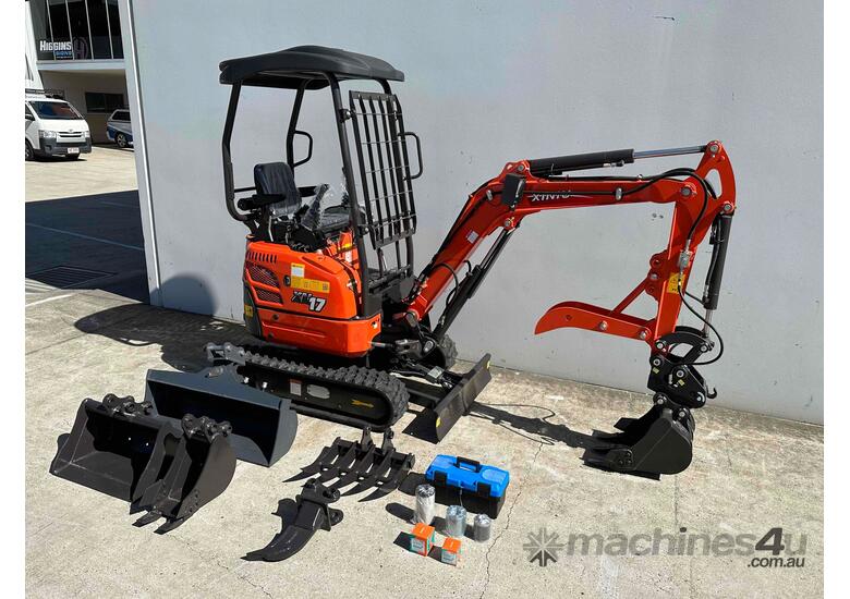 caption PACKAGE - XN17 1.7t + 8 ATTACHMENTS + 3.5T HYDRAULIC TIPPING TRAILER