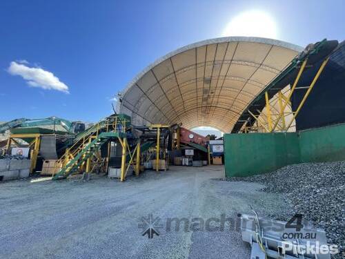 Glass Recycling Plant, Including but not limited to: Infeed Hopper, Mecal Magnet, Conveyer C1, C2 Co