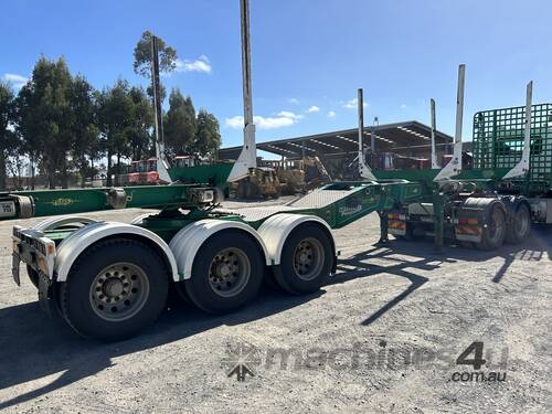 2004 Kennedy Tri Axle Drop Deck Folding Logging A-Trailer