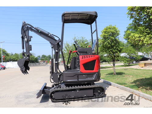 caption Diesel Engine Swing Boom Mini Excavator 1.6T with 8 Attachments