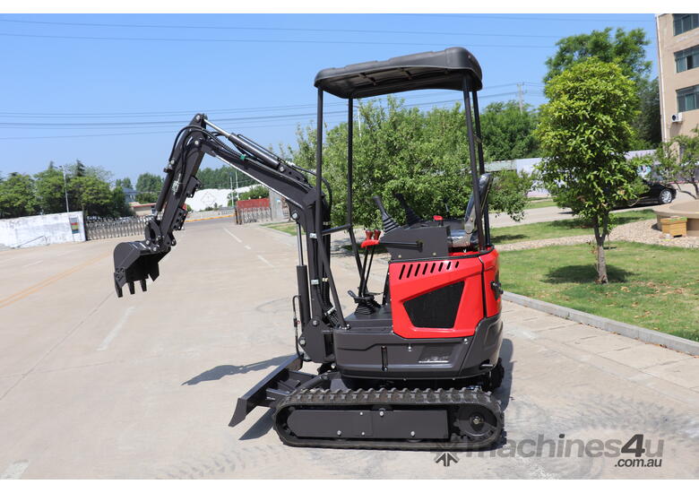 caption Diesel Engine Swing Boom Mini Excavator 1.6T with 8 Attachments