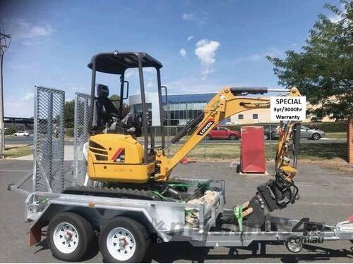 2024 Clearance! 1.8T Lovol Mini Excavator Package inc Trailer + Tilting Hitch