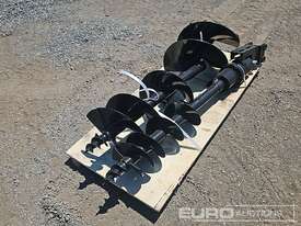 Unused Captok Excavator Attachments (3 of),8in Auger, With 12in, 16in Auger Rod, Pin Diameter 1 inch - picture1' - Click to enlarge