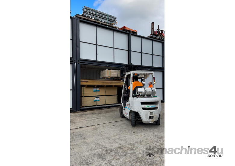 caption Storage Container with custom sliding doors