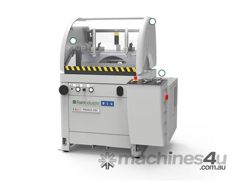 caption ### RUNOUT SALE ## FOM Panda 550 - Showroom Demo Aluminium Single Head Sawing Machine