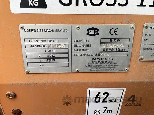 2018 Morris TL-90 DC Single Axle Light Tower Trailer