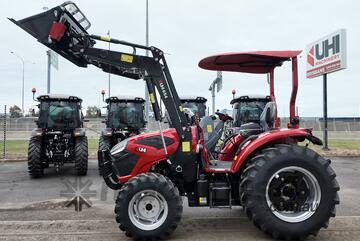 UHI T654 65 HP Open-Cab 4WD Tractor | 3 Attachment Package | Powerful Loader