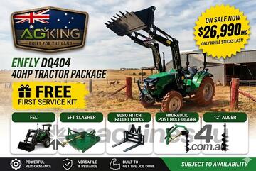 AgKing - Enfly 40HP Tractor ROPS 4WD DQ404 5FT Slasher - HPHD with 12