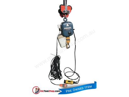 Demag Electric Chain Hoist SWL 1 Ton 3 Phase 415 Volt Electric Shop Crane & Carr