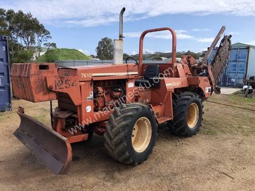 7610 trencher / plow , 84 hp , 1300 hrs , 4 wheel steer , front weights