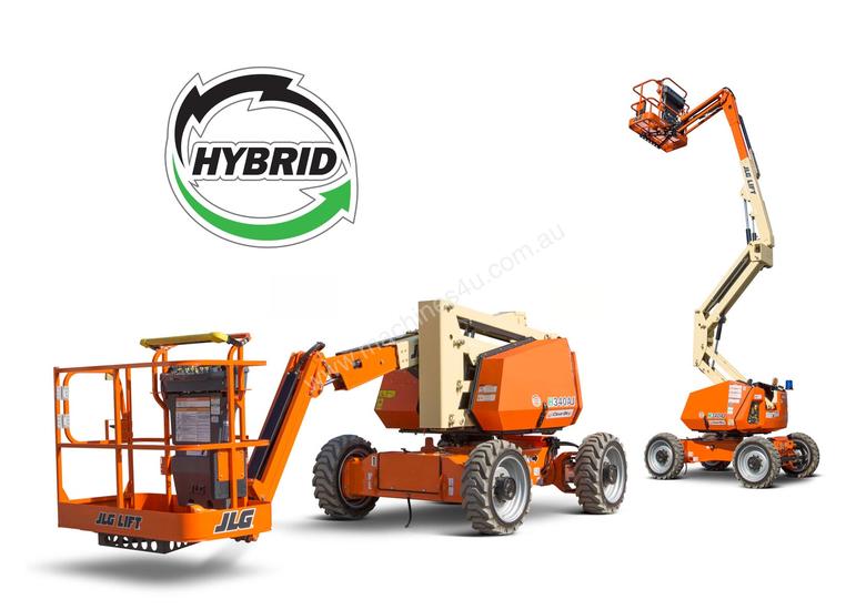 caption JLG H340AJ 34ft Hybrid Electric Knuckle Boom Lift – Fuel-Efficient & Versatile Reach