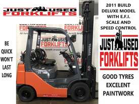 TOYOTA 8FG18 DELUXE S/N 33264 DUAL FUEL LPG/PETROL FORKLIFT 4.5 METER 2 STAGE  - picture0' - Click to enlarge