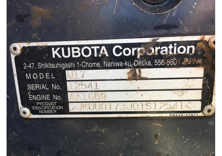 caption Used Kubota U17-3 Excavator