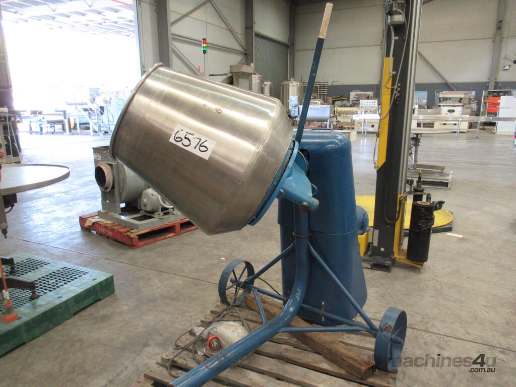 Used Rotary Drum Blender 560mm Dia x 600mm L 150Lt Commercial Blenders