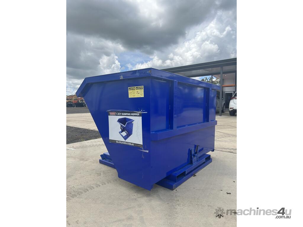 New exeq 1 5 Cubic Yard Self Tipping Skip Bin to Suit Forklift Skip