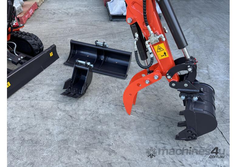 caption Mini Excavator 1.0 T Rhinoceros XN10-8 Side Joysticks Excavator & Tandem Trailer Package