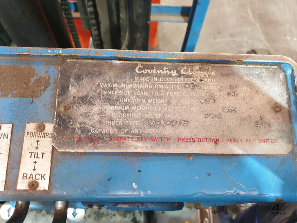 Used 1990 climax Coventry Climax Electric Forklift Counterbalance ...